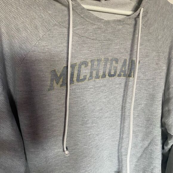 Champion waffle knit distressed hooded XL patched elbows Michigan - Picture 5 of 5